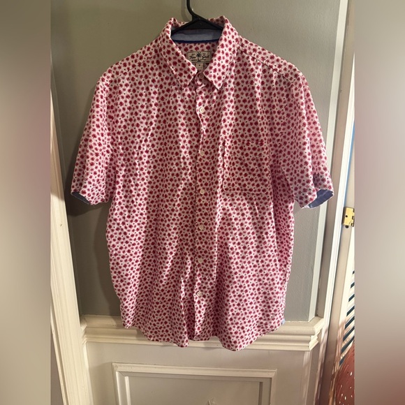 True Grit Red and White Casual Button Down Shirt Medium - Picture 9 of 9